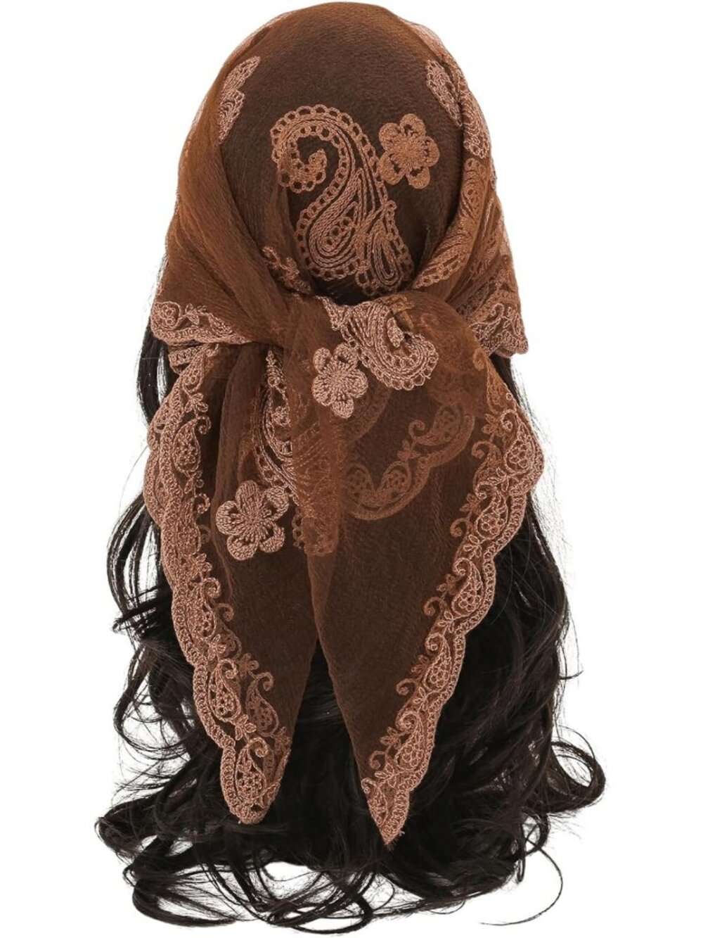 Floral Embroidered Sheer Lace Hair Scarf & Bandana - Stylish Hair Accessory